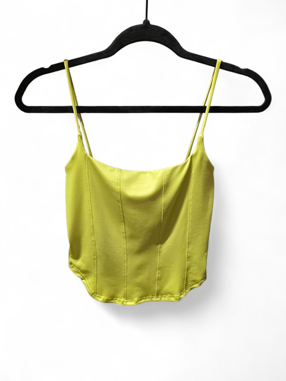 NEW Live In The Moment Lime Green Cami Tank Top with Adjustable Straps Size Med